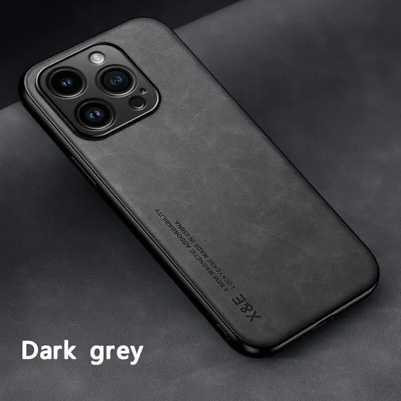 Luxury Magnetic Sheepskin Leather Case for 15 14 13 12 11 Pro Max Mini XR XS 8 7 plus Shockproof Matte Soft Bumper Cover